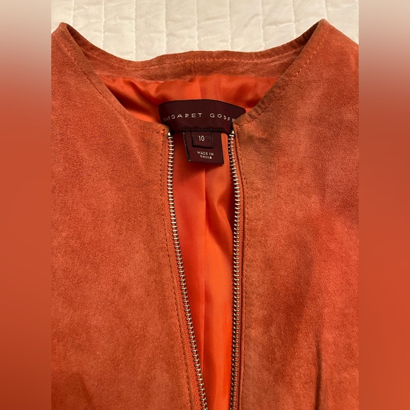 Women's Orange Leather Jacket - Picture 4 of 5